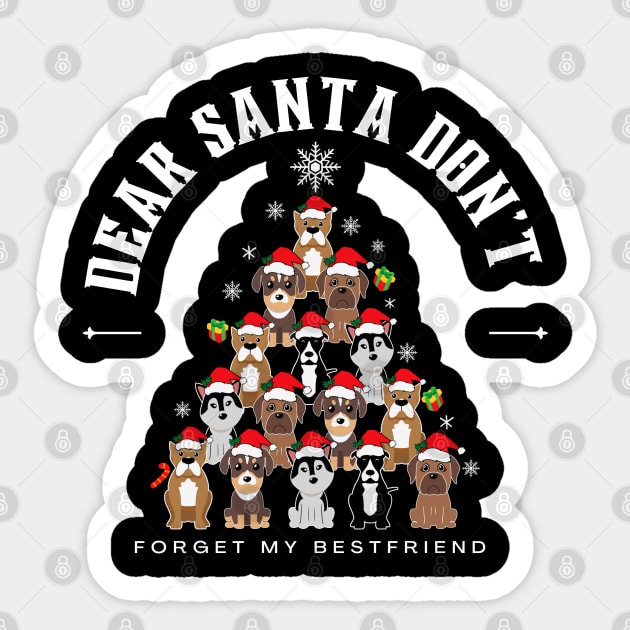 Dear Santa don't forget my Bestfriend retro vintage Santa Christmas shirt holiday gift stickers Sticker by El Rey 